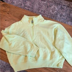 Lime Green Quarter-Zip Sweatshirt